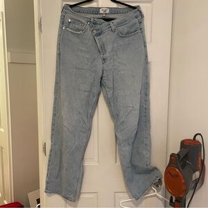 Agolde crossover crisscross light wash jeans